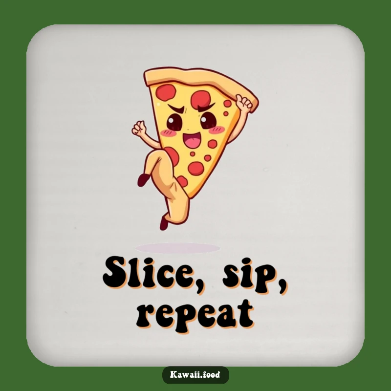 Funny Pizza Kick Coaster: Determined Slice Protector, Perfect Funny Gift