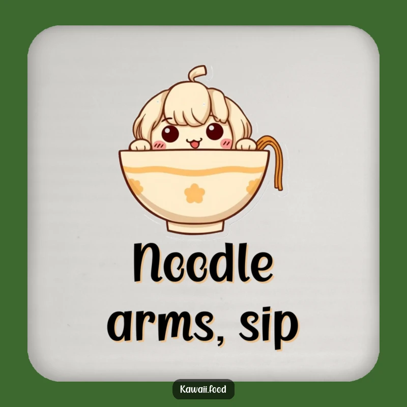 Funny Ramen Coaster Set: Curious Noodle Character, Protect Surfaces with Humor, Fun Gift