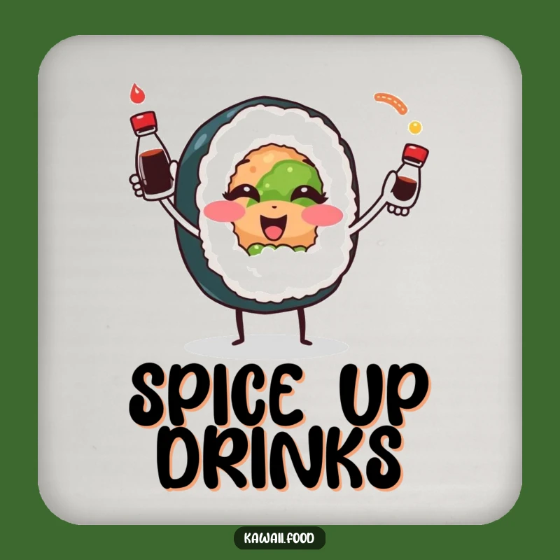 Funny Sushi Drink Coaster Set: Protect Surfaces with Hilarious Art