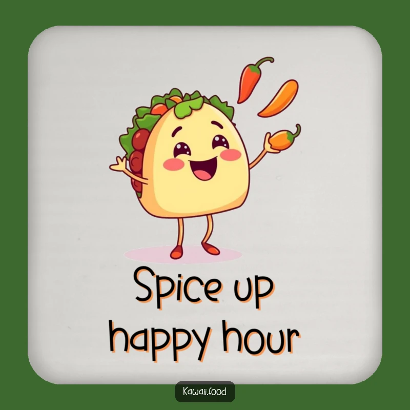 Funny Taco Juggler Coaster: Smiling Taco Character, Party Humorous Gift