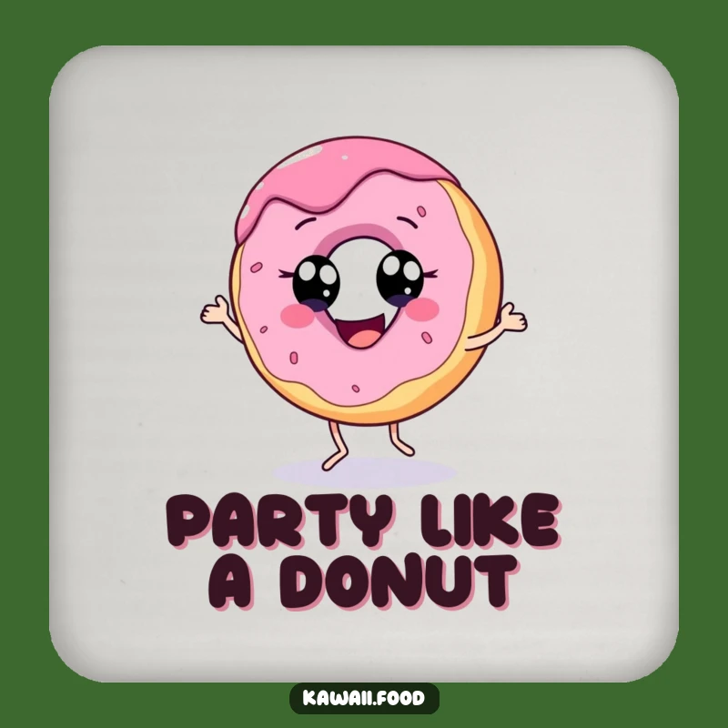 Funny Donut Dance Drink Coaster: Protect Surfaces with Sweet Humor