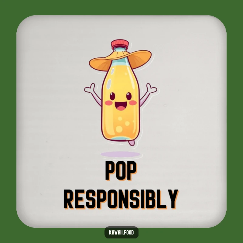 Protect Surfaces: Funny Soda Bottle Coaster - Straw Hat Jump, Cool Funny Gift