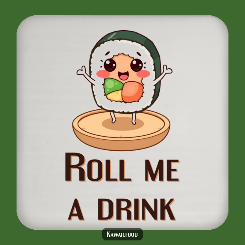 Funny Sushi Dancer Coaster: Cheerful Roll Character, Party Humorous Gift