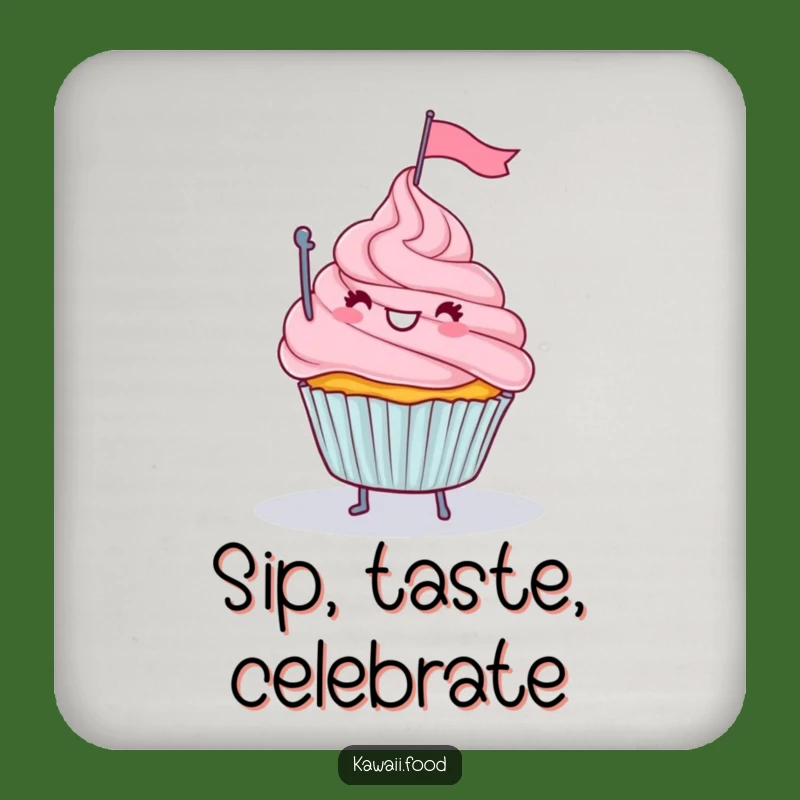 Funny Cupcake Flag Mountain Coaster Set - Protect Surfaces with Humorous Dessert Art