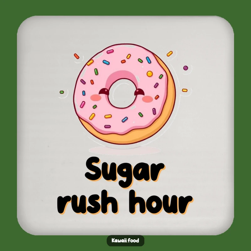 Funny Shy Donut Juggling Sprinkles Coaster: Protect Surfaces Sweetly