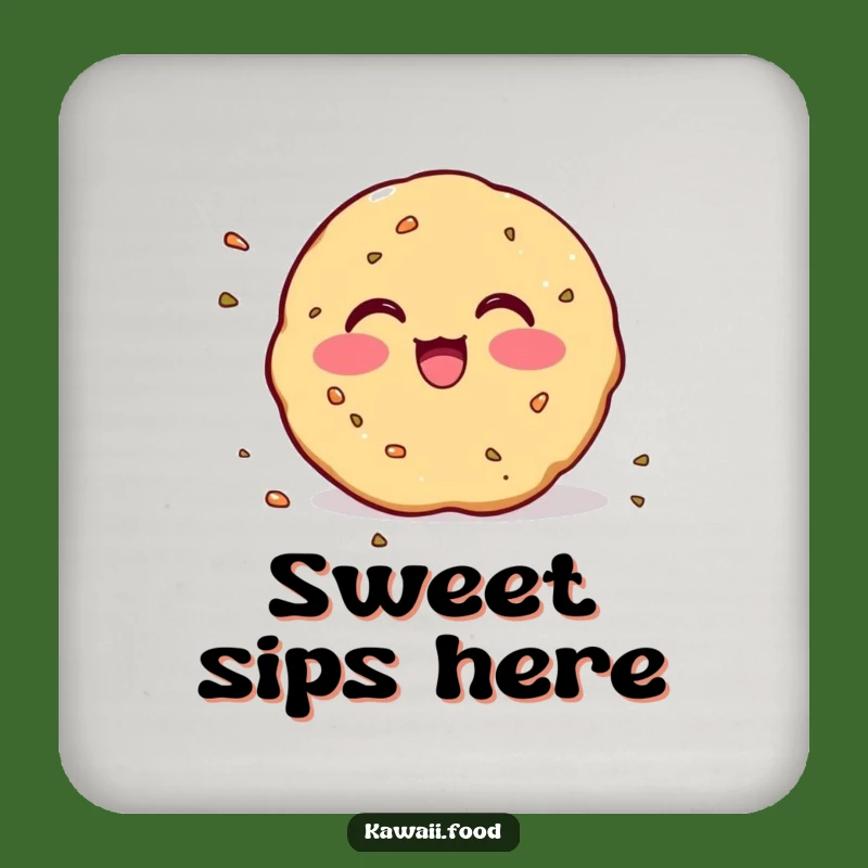 Funny Blushing Cookie Coaster: Excited Crumbs Protector, Perfect Funny Gift Accessory