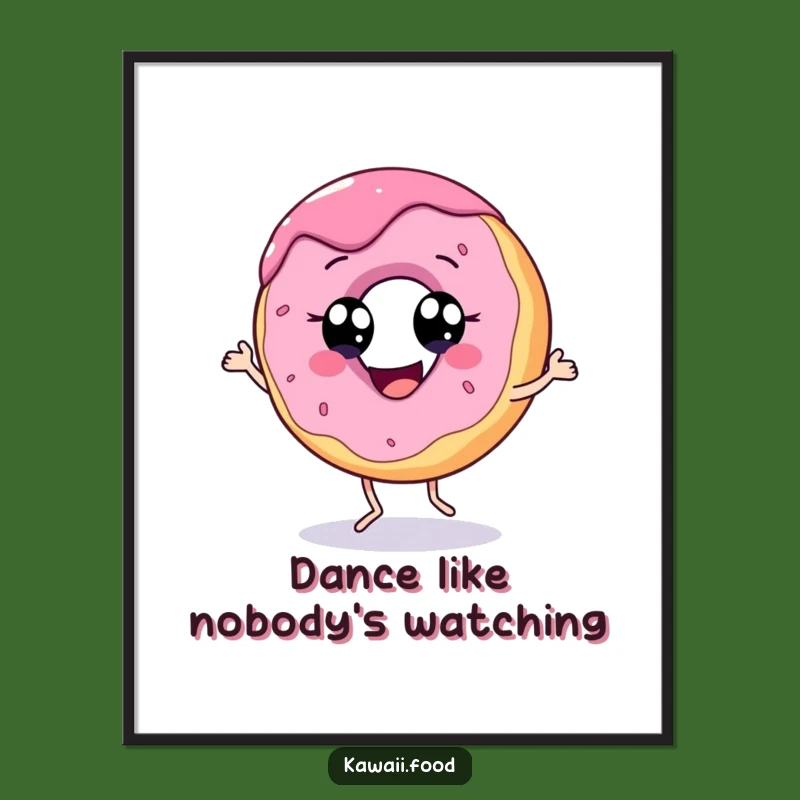 Funny Donut Dance Poster: Vibrant Sweets Art for Your Walls