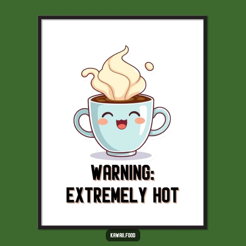 Funny Coffee Cup Steam Poster: Hot Morning Art, Ideal Funny Gift Decor