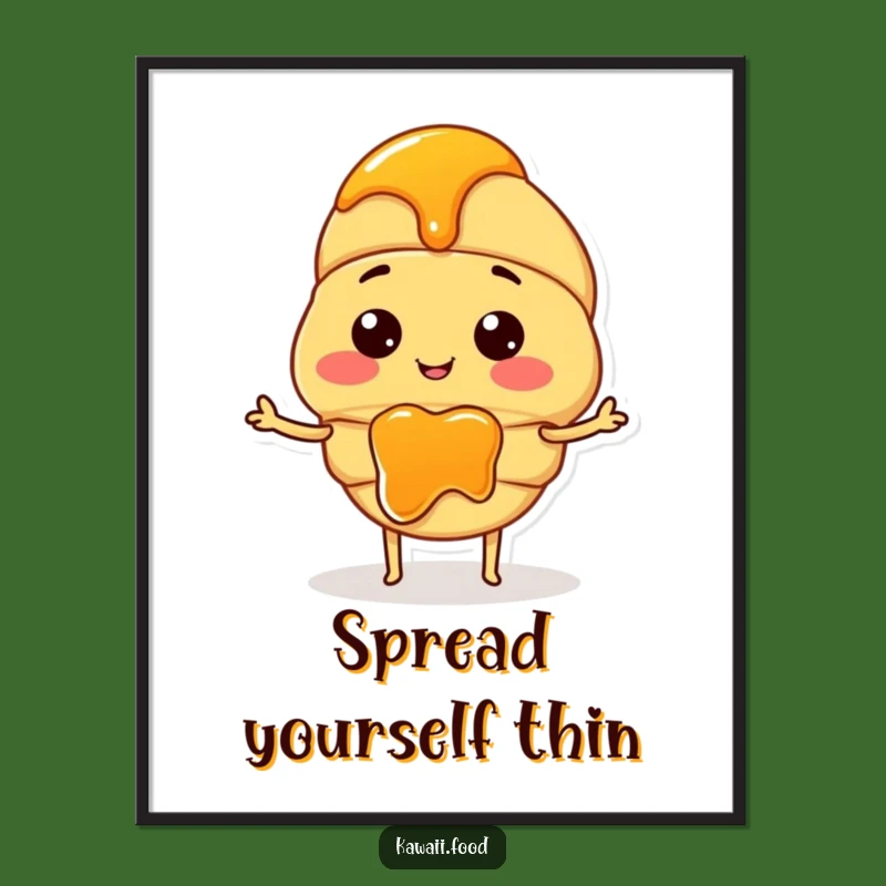 Funny Croissant Jam Poster: Brighten Your Walls with This Cheerful Pastry Art