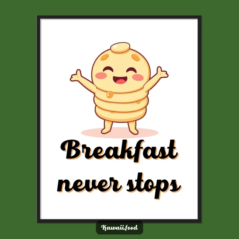 Funny Pancake Wobble Dance Poster - Hilarious Breakfast Art Print