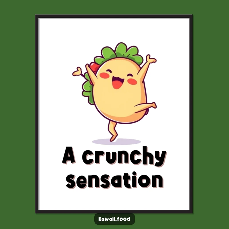 Funny Taco Cartwheel Poster: Hilarious Wall Art & Unique Funny Gift