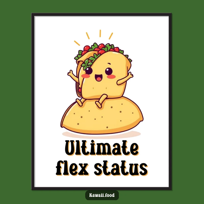 Funny Taco Rider Poster: Hilarious Mexican Food Art Print Gift