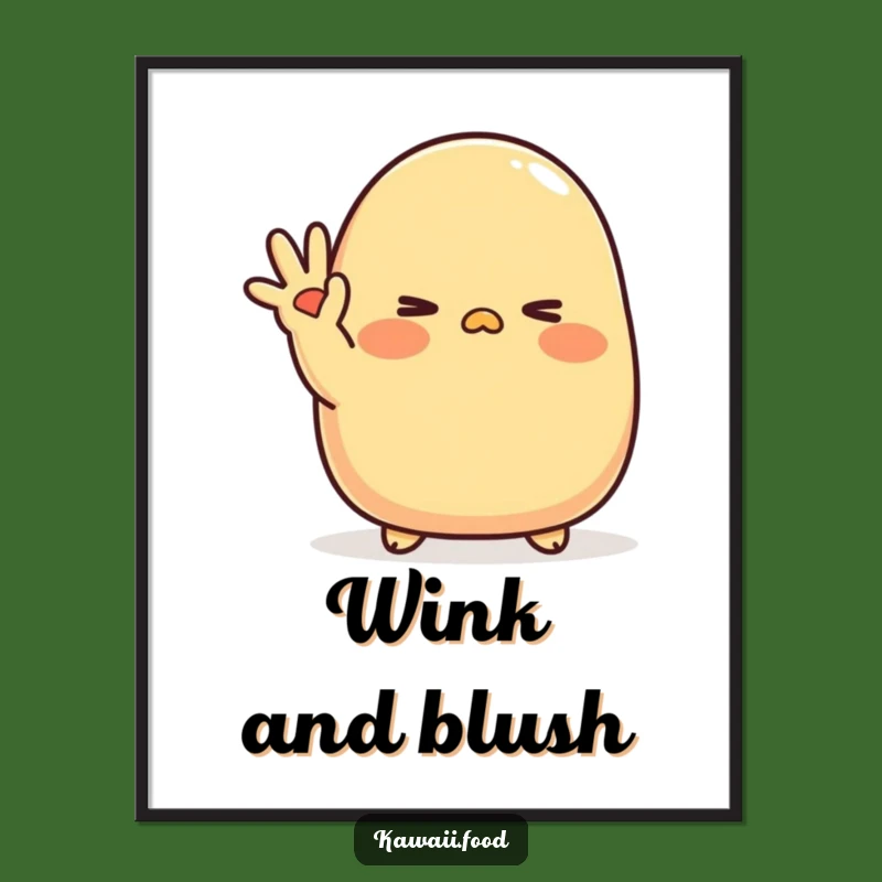 Funny Tamagoyaki Wink Poster: Shy Charm Art - Adorable Funny Gift for Decor