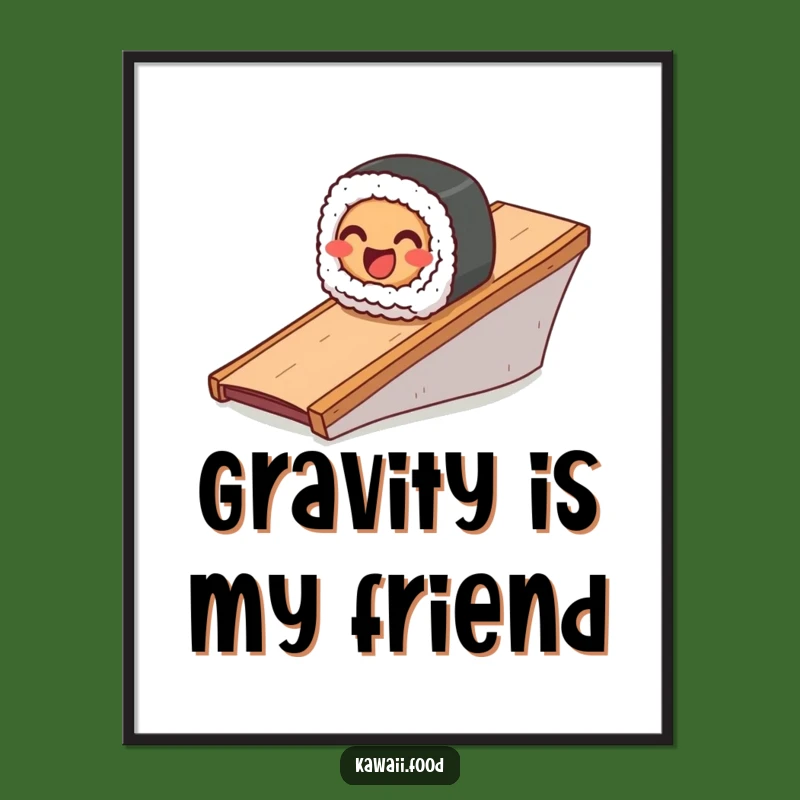 Funny Sushi Roll Poster: Charming Japanese Food Art for Your Walls