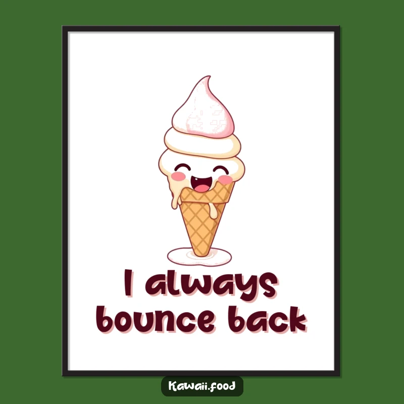 Funny Ice Cream Melting Poster: Quirky Dessert Art for Your Walls