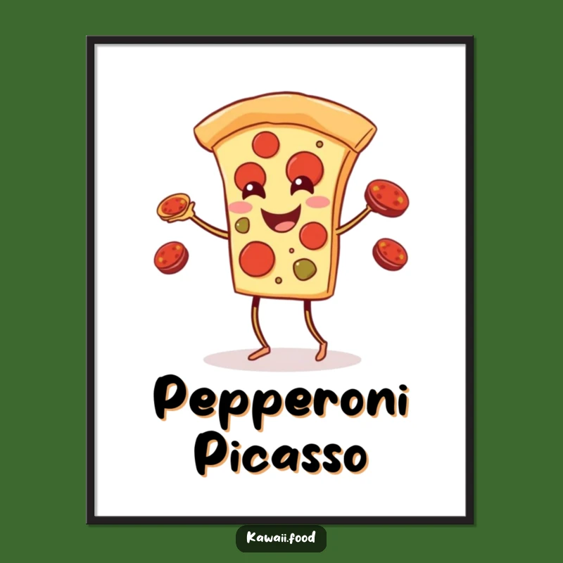 Funny Pizza Juggling Poster: Hilarious Food Art for Your Walls