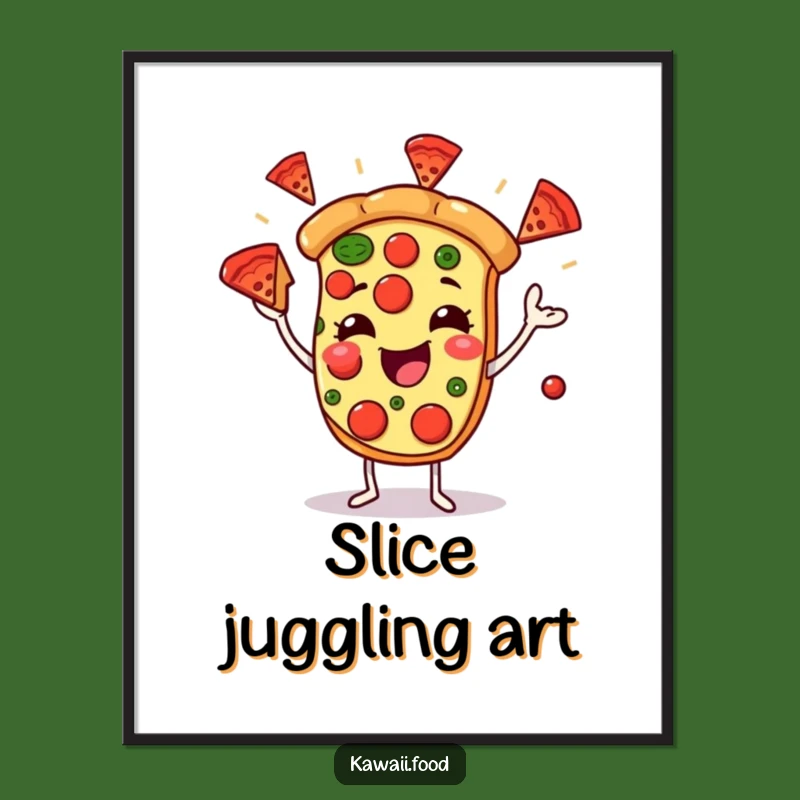 Funny Pizza Juggler Poster - Hilarious Wall Art for Foodie Decor