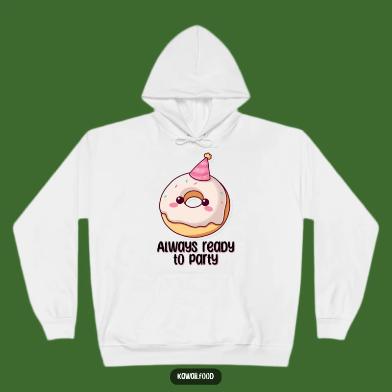 Cozy Funny Donut Party Hat Hoodie - Warm & Festive Character Wear