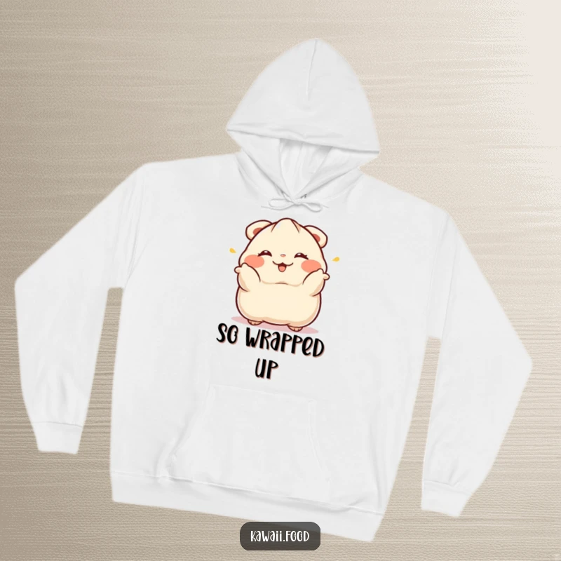 Funny Dumpling Hoodie: A winking dumpling performing a dramatic bow brings charming, witty humor to this cozy hoodie.