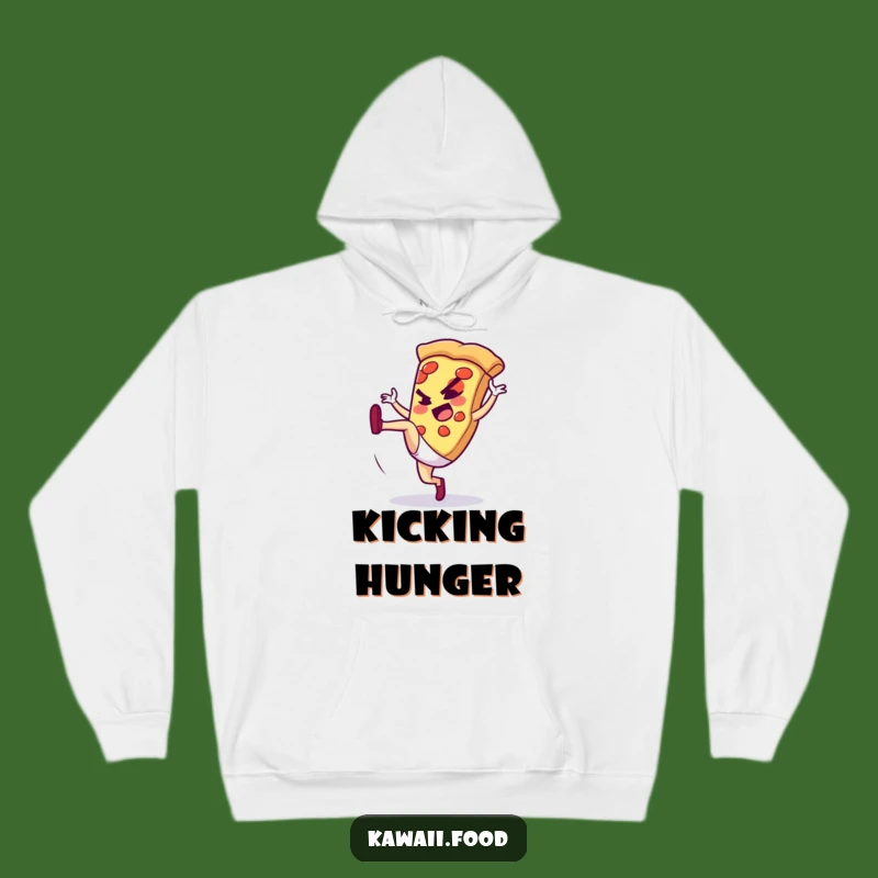 Funny Pizza Slice High Kick Hoodie: Cozy Up with Action Vibes