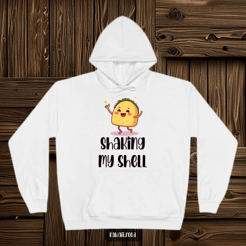 Funny Hoodie: A smiling taco with legs dancing salsa with infectious energy, offering a cozy and humorous addition to any wardrobe.