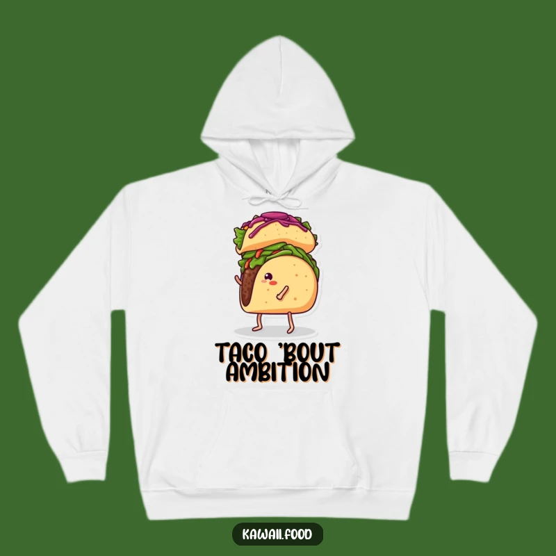 Cozy Funny Taco Burrito Balance Hoodie - Warm and Humorous Apparel for Food Lovers