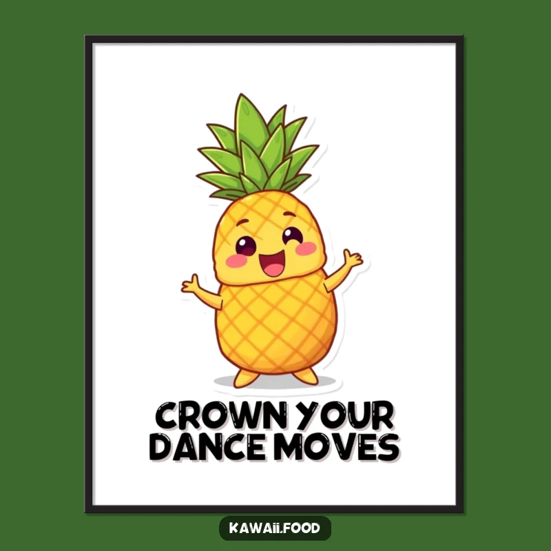 Funny Free Printable Wall Art: Dancing Pineapple Party, Tropical Downloadable Decor Gift