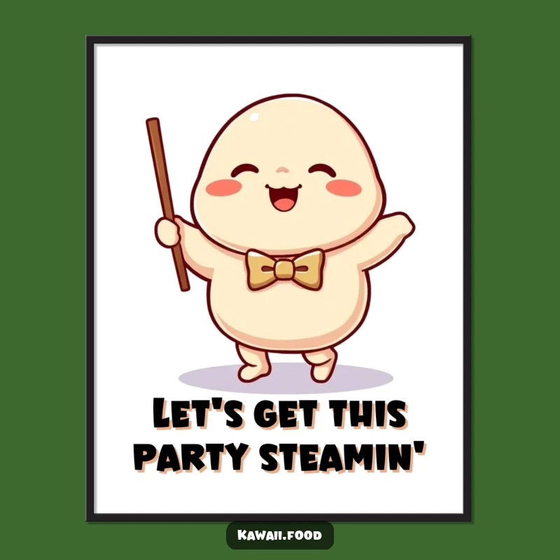 Free Printable Funny Dumpling Wall Art: Waltzing Duo Digital Download for Whimsical Decor