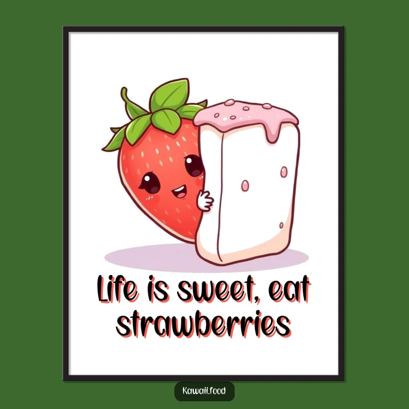 Free Printable Funny Strawberry Wall Art: Shy Peek Digital Download for Cute Decor