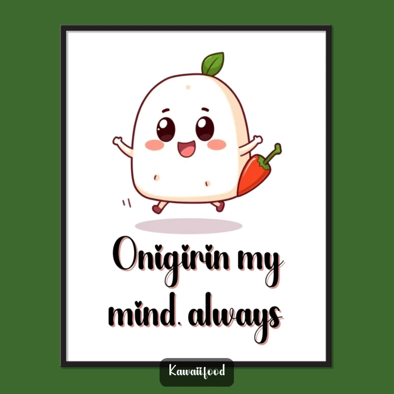 Free Printable Onigiri Wall Art: Skipping Food Poster Downloadable Decor!