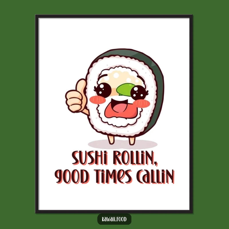 Free Printable Sushi Thumbs Up Wall Art - Funny Downloadable Decor for Foodie Spaces