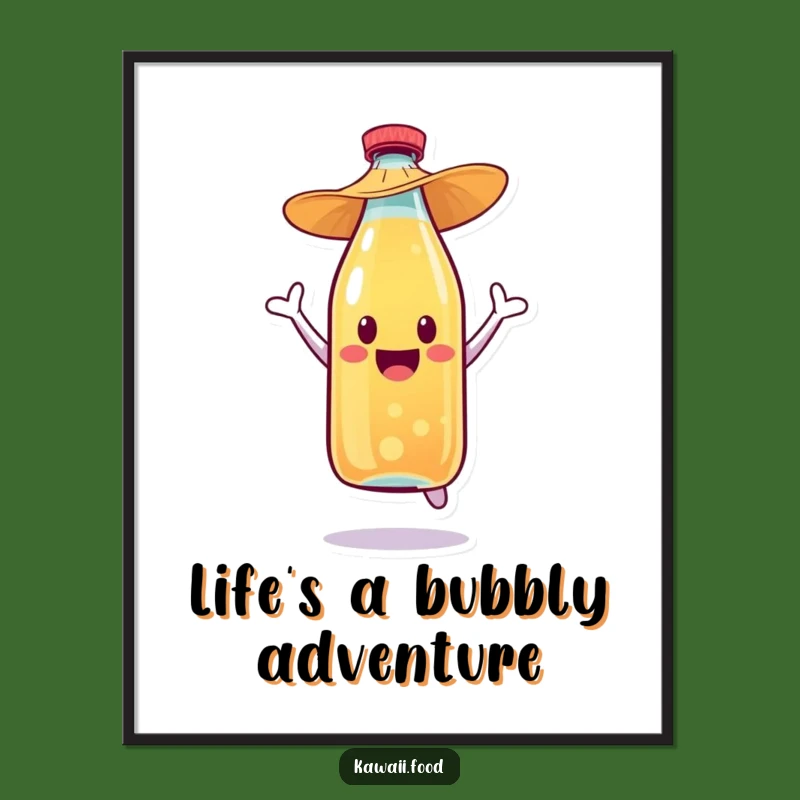 Free Printable Wall Art: Bubbly Soda Bottle Celebration Jump - Fun Decor