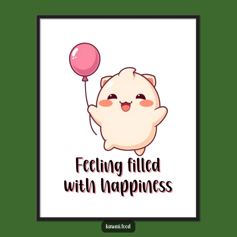 Free Printable Wall Art: Dumpling Balloon Joy, Whimsical Downloadable Decor