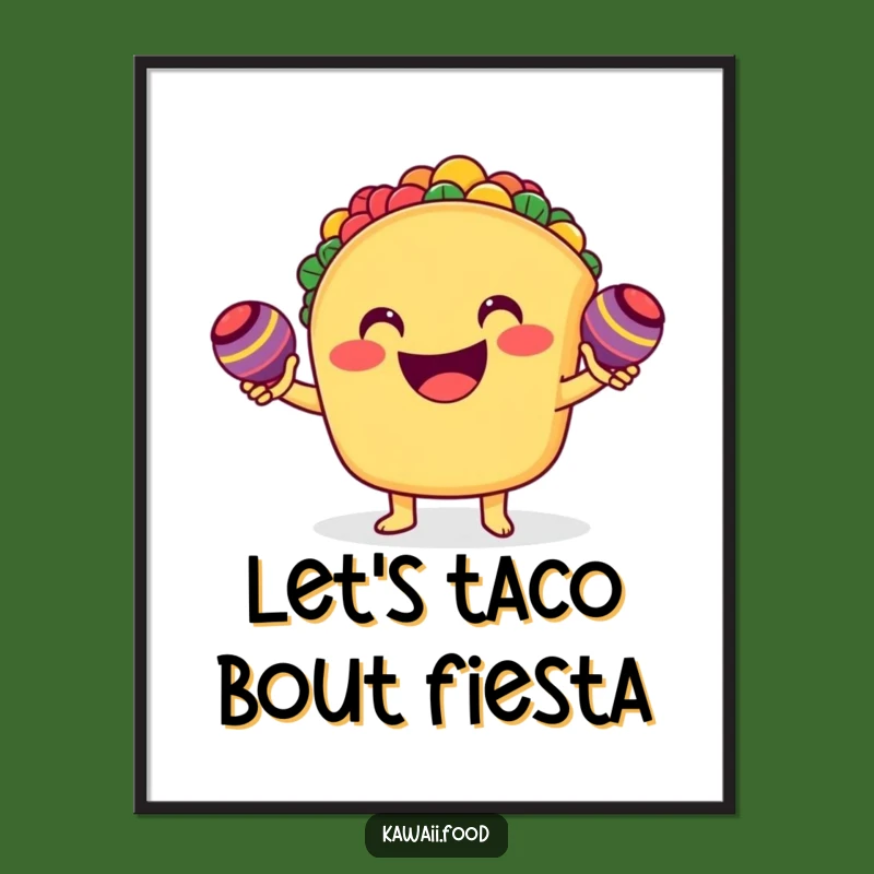 Free Printable Wall Art: Festive Taco Maracas, Fun Downloadable Decor