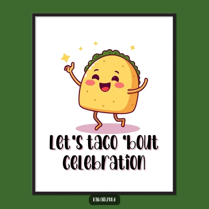 Funny Dancing Taco Free Printable Wall Art - Fiesta Decor, Downloadable Gift