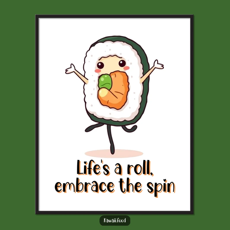 Funny Free Printable Wall Art: Sushi Pirouette for Elegant Downloadable Decor