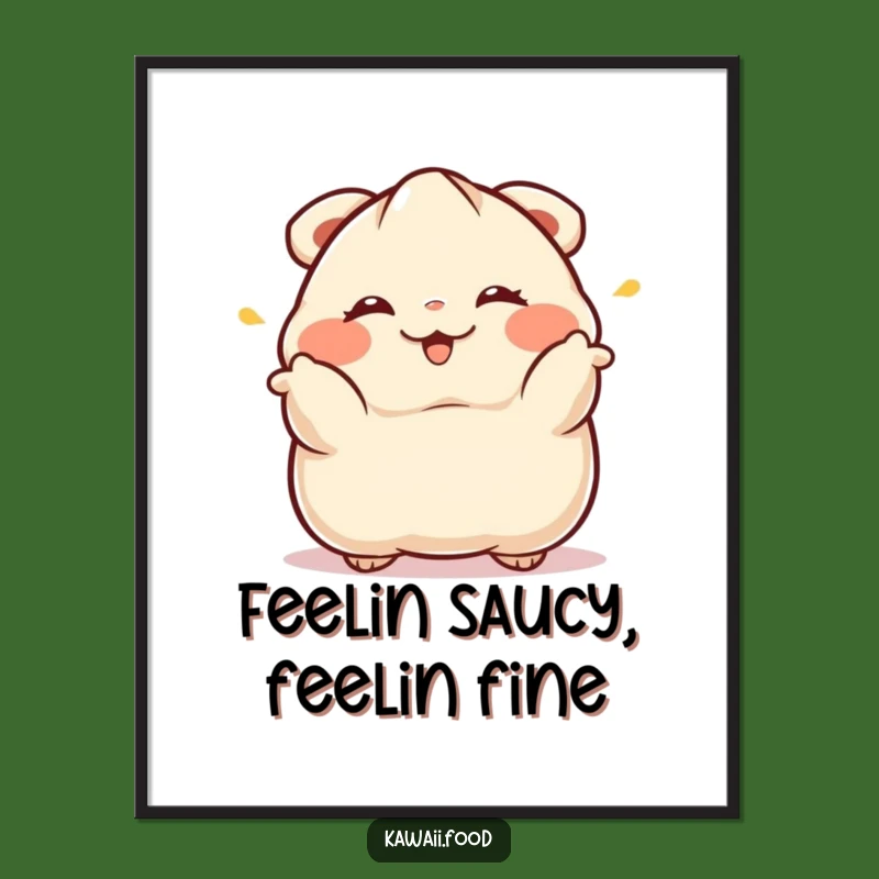 Funny Free Printable Wall Art: Winking Dumpling Bow - Quirky Downloadable Decor