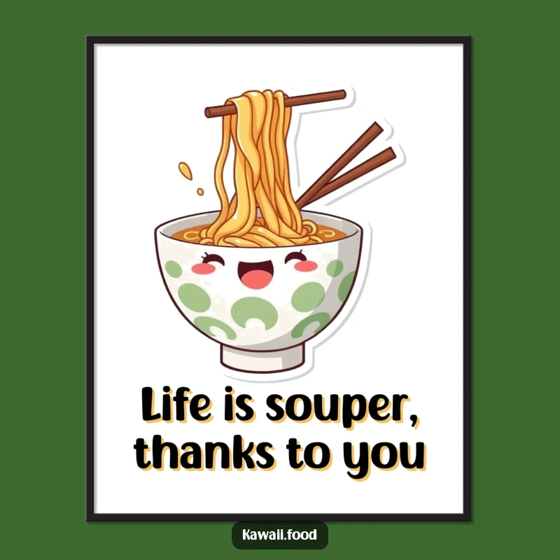 Funny Free Printable Ramen Wall Art: Noodle Splash Downloadable Decor