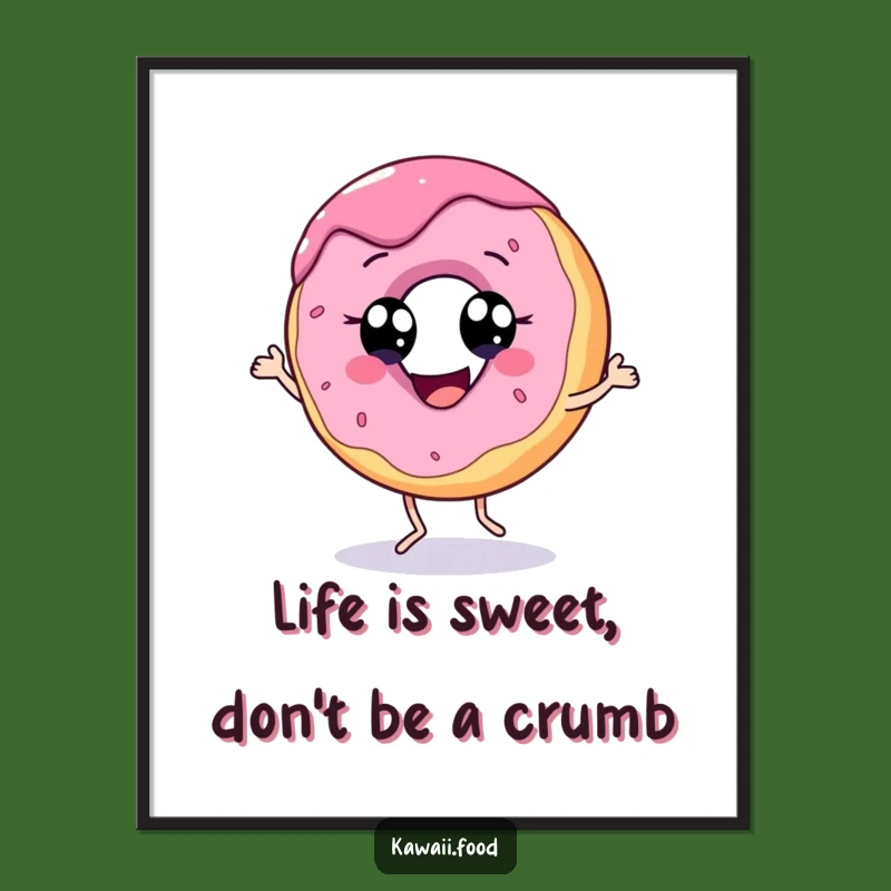 Funny Free Printable Donut Wall Art: Dancing Donut Downloadable Decor Gift!