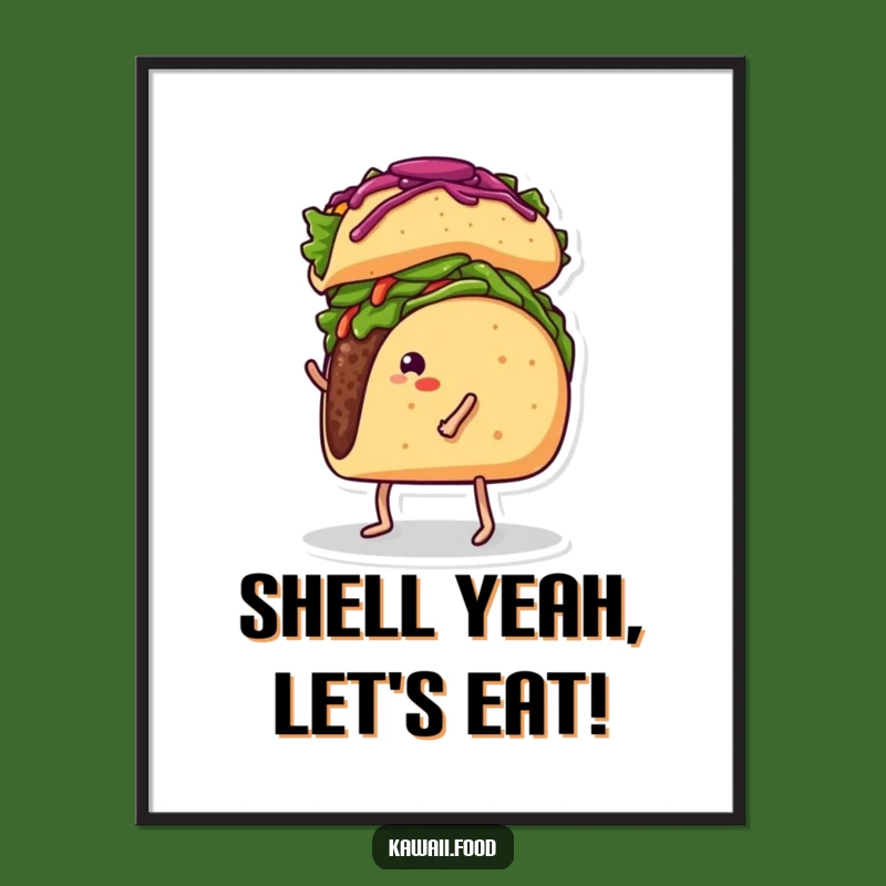 Free Printable Wall Art: Funny Taco Balancing Burrito, Whimsical Downloadable Decor Gift