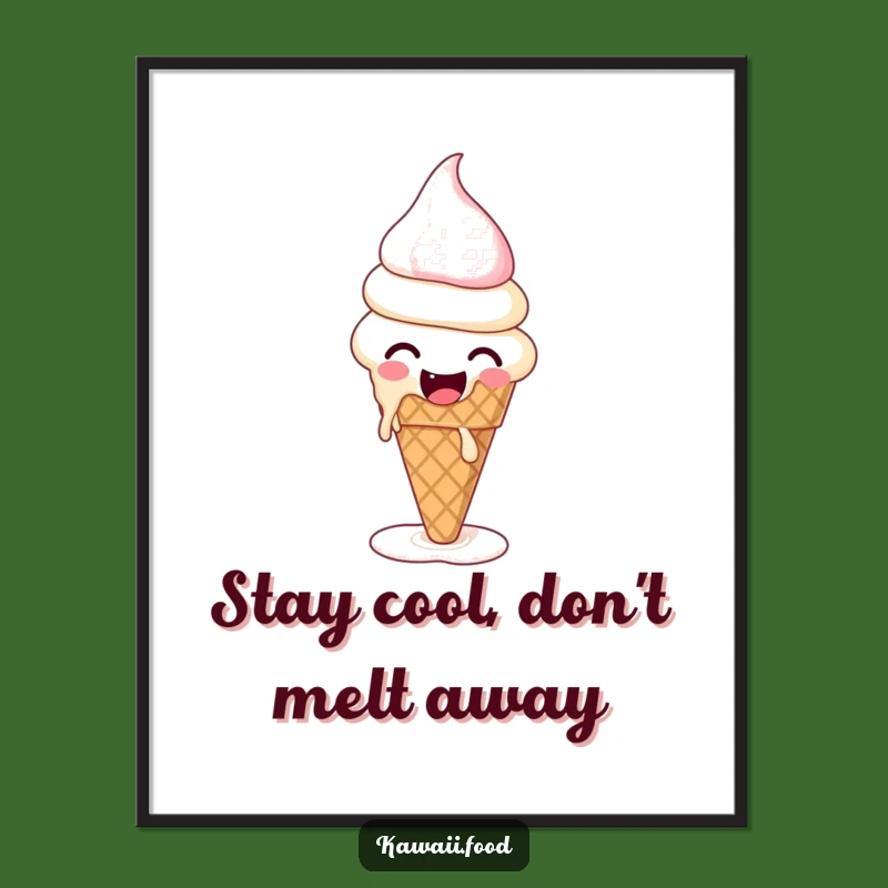 Funny Free Printable Ice Cream Wall Art: Giggling Cone Downloadable Decor Gift!