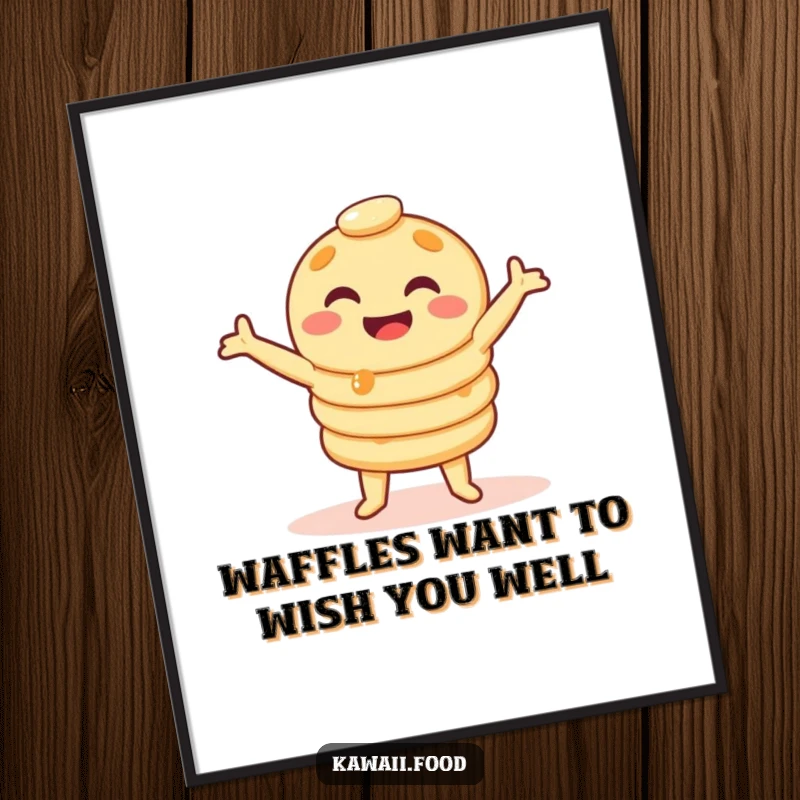 Funny Free Printable Wall Art: Giggling pancake stack in mid-wobble dance, adding playful decor to any room.
