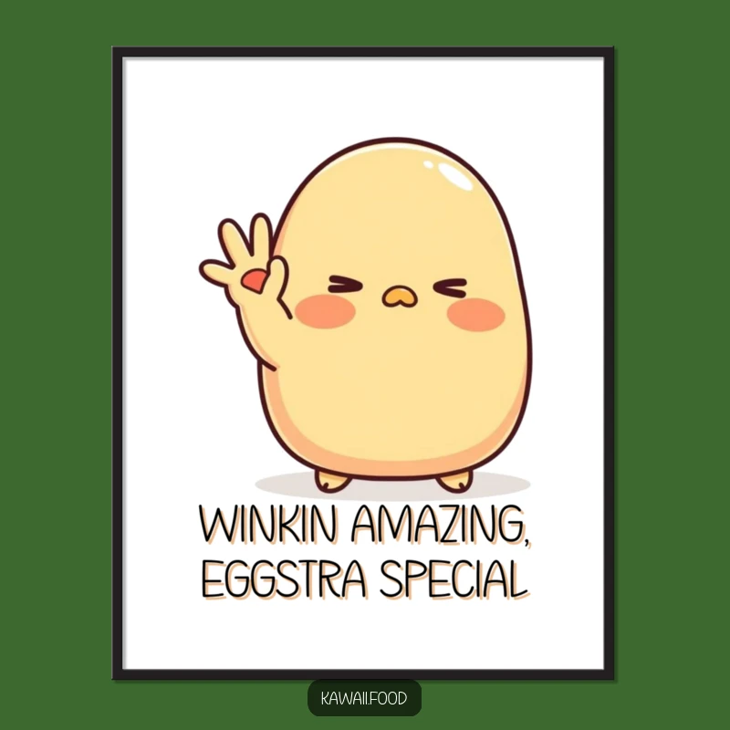 Free Printable Tamagoyaki Wall Art: Shy Wink Food Poster Downloadable Decor!