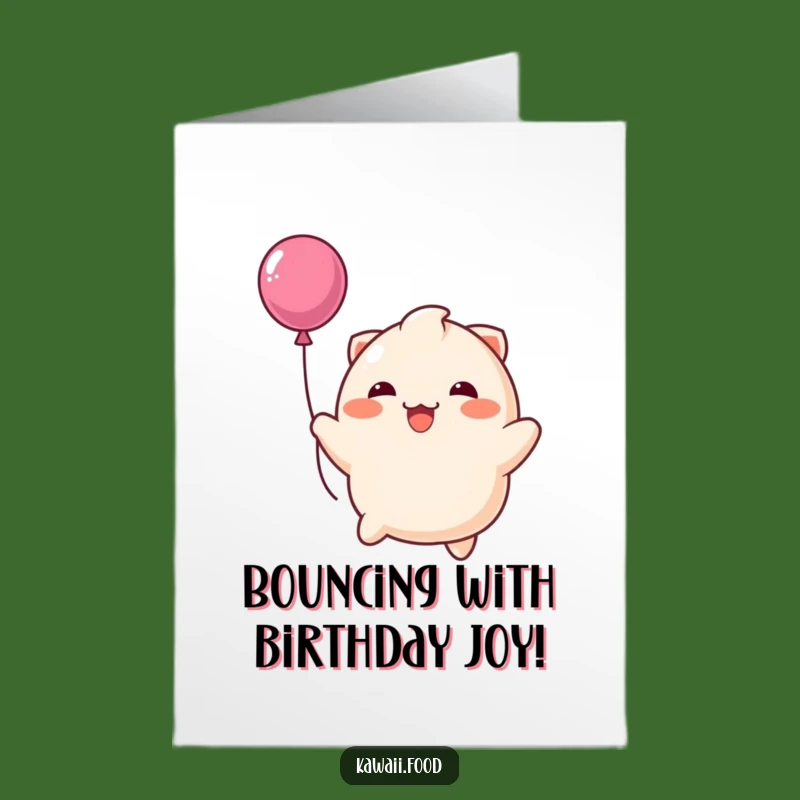 Free Printable Birthday Card: Bouncing Dumpling Fun, Joyful Downloadable Gift