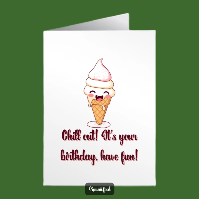 Free Printable Ice Cream Birthday Card: Giggling Cone Downloadable Funny Gift!