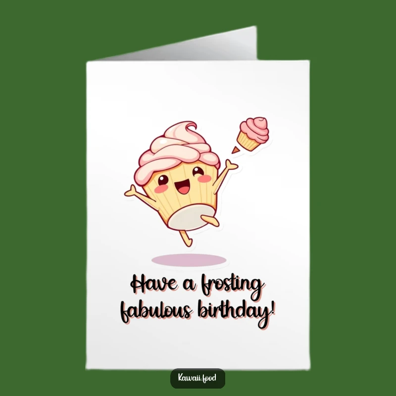 Free Printable Birthday Card: Cupcake Cartwheel Fun Funny Downloadable Greeting