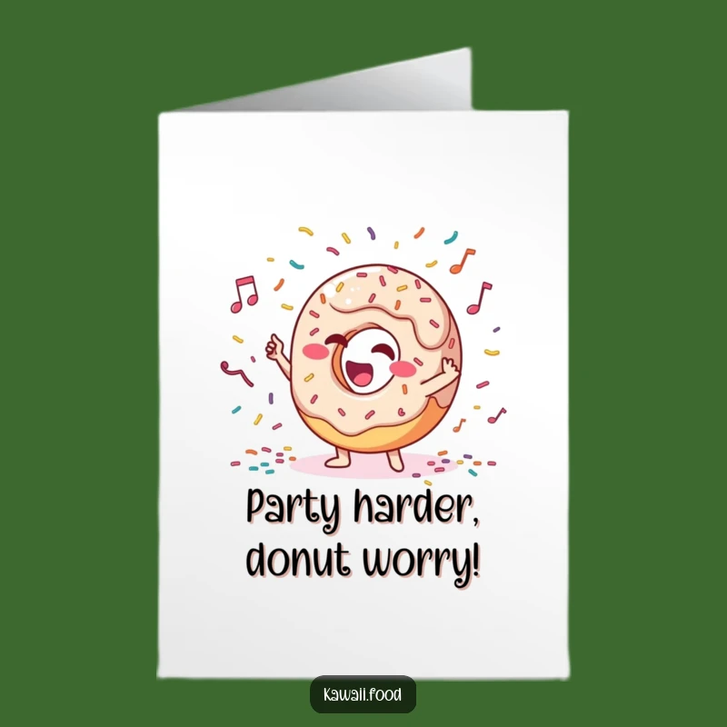 Free Printable Birthday Card: Giggling Donut Conductor Funny Downloadable Greeting