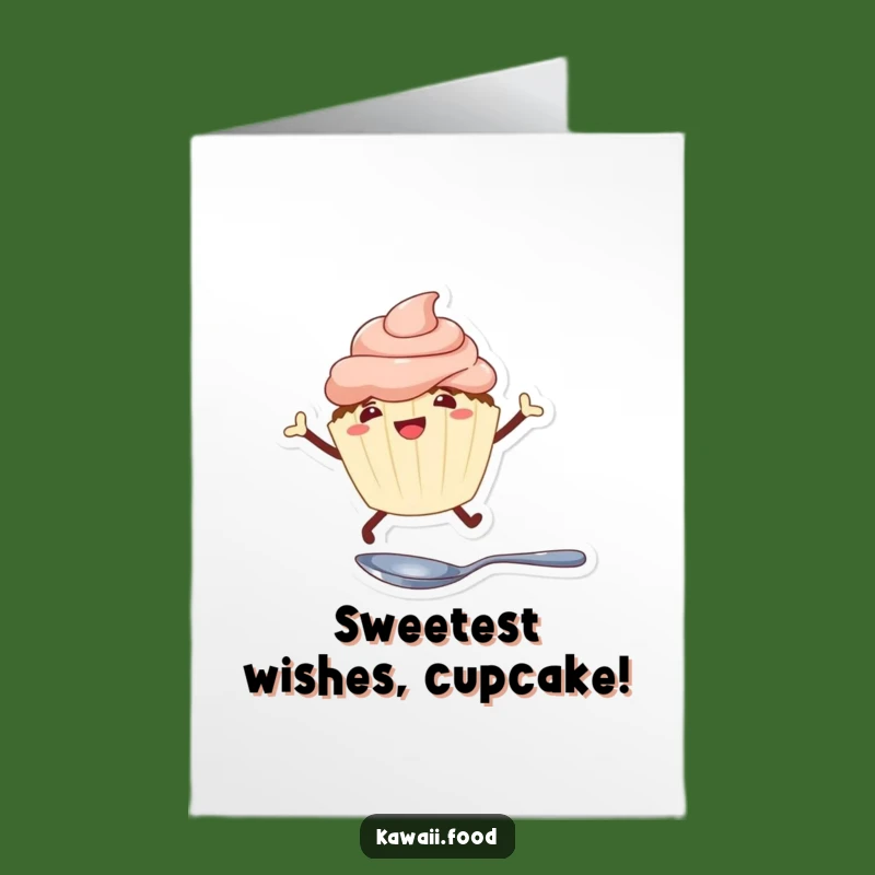 Free Printable Birthday Card: Leaping Cupcake Fun, Humorous Downloadable Sweet Gift