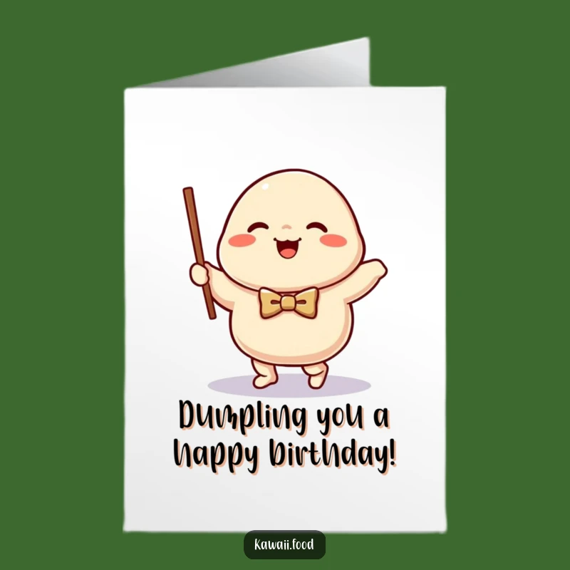 Free Printable Funny Dumpling Birthday Card: Waltzing Duo Digital Download for Celebration