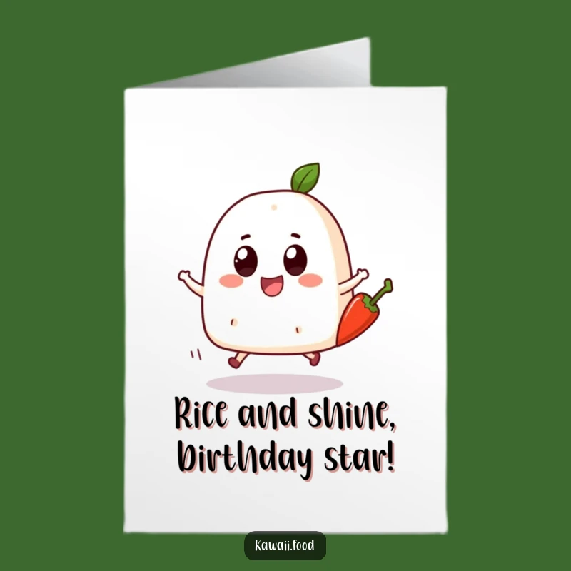 Free Printable Onigiri Birthday Card: Spicy Skipping Fun Downloadable Gift!